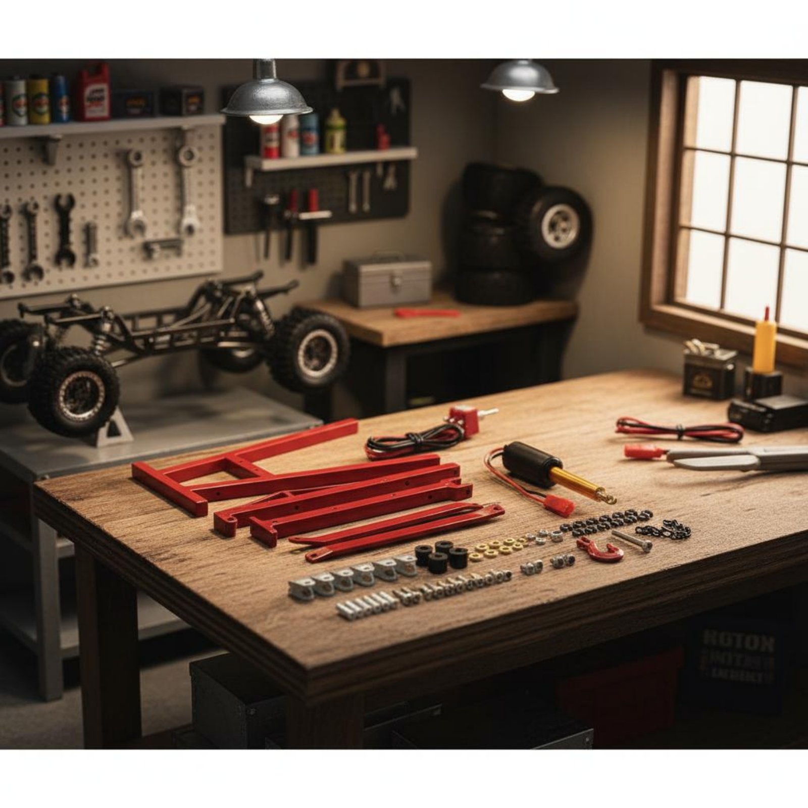 Rc Hobby Garage - Zestaw garażowy w skali 1/10, rekwizyt